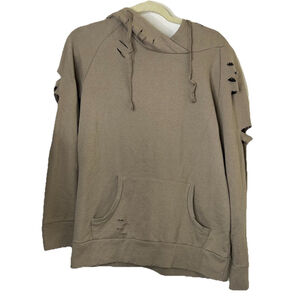 Chelsea DeBoer Lily Lottie Distressed Pullover Hoodie Size L Goth‎ Y2K Thrashed